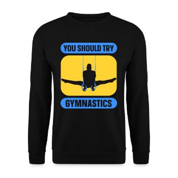 Vous devriez essayer Gymnastique Gymnastique Gymnaste - Sweat-shirt Unisexe - noir - Devant - Alina (178cm) & Michal (187cm)