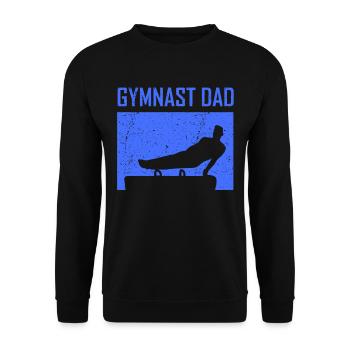 Turner Vater Gymnast Turnen Gymnastik Liebhaber - Unisex Pullover - Schwarz - Vorne - Alina (178cm) & Michal (187cm)