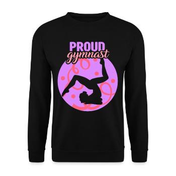 Stolzer Turner Gymnast Gymnastik Liebhaber Turnen - Unisex Pullover - Schwarz - Vorne - Alina (178cm) & Michal (187cm)