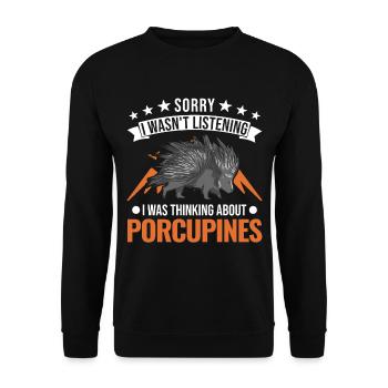 Porcupine Gift Porcupine - Unisex Sweatshirt - black - Front - Alina (178cm) & Michal (187cm)
