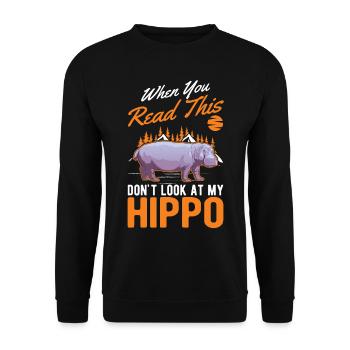 Hippo lover Hippo Hippo - Unisex Sweatshirt - black - Front - Alina (178cm) & Michal (187cm)