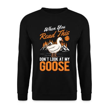 Oies Cadeau Goose Lovers Goose Éleveurs d’oies - Sweat-shirt Unisexe - noir - Devant - Alina (178cm) & Michal (187cm)