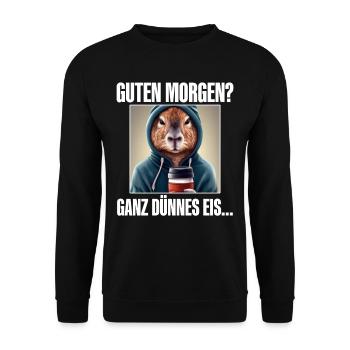 Guten Morgen Ganz Dünnes Eis - Unisex Pullover - Schwarz - Vorne - Alina (178cm) & Michal (187cm)