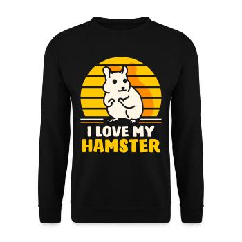 I love my hamster cute owner pet - Unisex Sweatshirt - black - Front - Alina (178cm) & Michal (187cm)