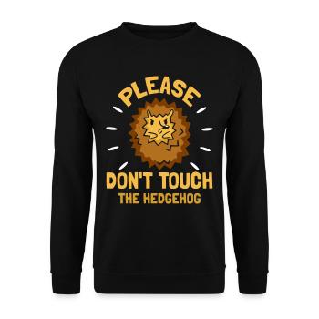 S’il vous plaît ne touchez pas le hérisson mignon animal de compagnie - Sweat-shirt Unisexe - noir - Devant - Alina (178cm) & Michal (187cm)