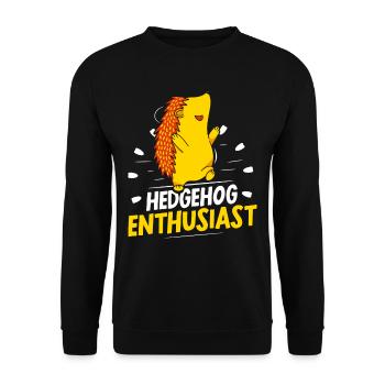 Hérisson Enthousiaste Mignons Animaux de compagnie Dictons - Sweat-shirt Unisexe - noir - Devant - Alina (178cm) & Michal (187cm)