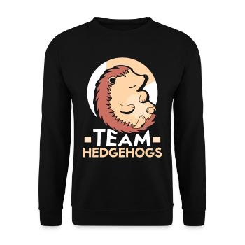 Team Hedgehog Cute Pet Sayings - Unisex Sweatshirt - black - Front - Alina (178cm) & Michal (187cm)