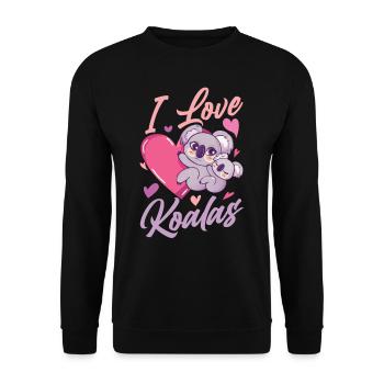 I Love Koalas Girl Animal Koala Koala Bear Cute - Unisex Sweatshirt - black - Front - Alina (178cm) & Michal (187cm)