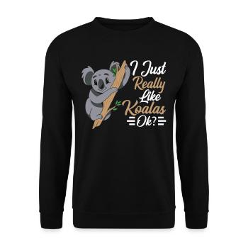 J’aime beaucoup les koalas koala animal koala bear - Sweat-shirt Unisexe - noir - Devant - Alina (178cm) & Michal (187cm)