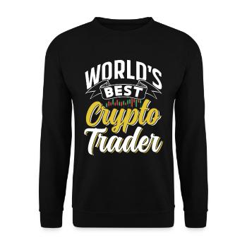 Weltbester Krypto Trader Trading Traden Crypto - Unisex Pullover - Schwarz - Vorne - Alina (178cm) & Michal (187cm)