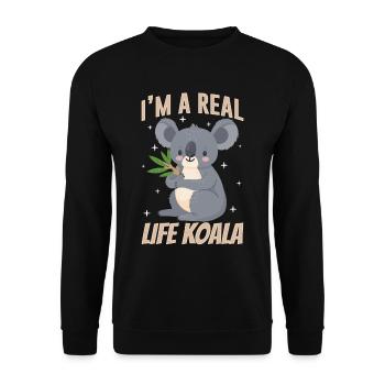 Je suis un vrai koala mignon animal koala koala ours - Sweat-shirt Unisexe - noir - Devant - Alina (178cm) & Michal (187cm)