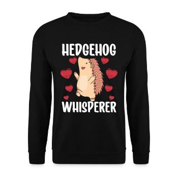 Hérisson Whisperer Pet Dictons Doux - Sweat-shirt Unisexe - noir - Devant - Alina (178cm) & Michal (187cm)