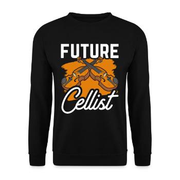 Future cellist cello musician cello cello - Unisex Sweatshirt - black - Front - Alina (178cm) & Michal (187cm)