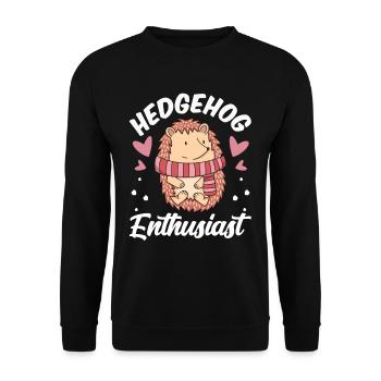 Hérisson enthousiaste dictons Mignon animal de compagnie - Sweat-shirt Unisexe - noir - Devant - Alina (178cm) & Michal (187cm)