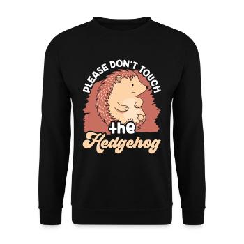 S’il vous plaît ne touchez pas le hérisson Pet mignon - Sweat-shirt Unisexe - noir - Devant - Alina (178cm) & Michal (187cm)