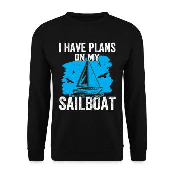 J’ai des projets pour mes voiliers voiliers - Sweat-shirt Unisexe - noir - Devant - Alina (178cm) & Michal (187cm)