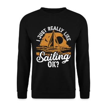 J’aime juste naviguer très voilier voilier - Sweat-shirt Unisexe - noir - Devant - Alina (178cm) & Michal (187cm)