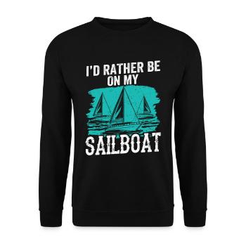 Je préfère naviguer sur mon voilier - Sweat-shirt Unisexe - noir - Devant - Alina (178cm) & Michal (187cm)