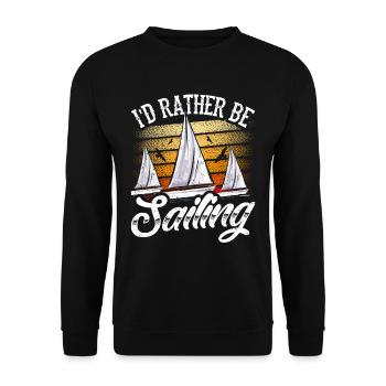 I would rather sail sailboat captain - Unisex Sweatshirt - black - Front - Alina (178cm) & Michal (187cm)