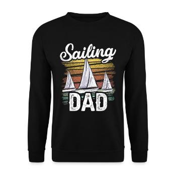Père voilier Capitaine Voilier Marins - Sweat-shirt Unisexe - noir - Devant - Alina (178cm) & Michal (187cm)