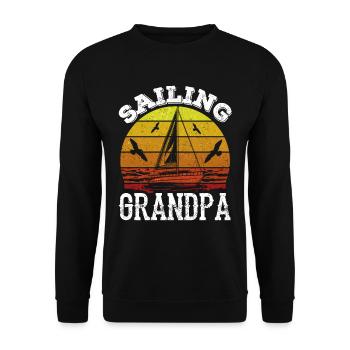 Grand-père à voile Marins Voilier - Sweat-shirt Unisexe - noir - Devant - Alina (178cm) & Michal (187cm)