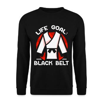 Objectif de vie: Ceinture noire MMA Ceinture noire Gur - Sweat-shirt Unisexe - noir - Devant - Alina (178cm) & Michal (187cm)