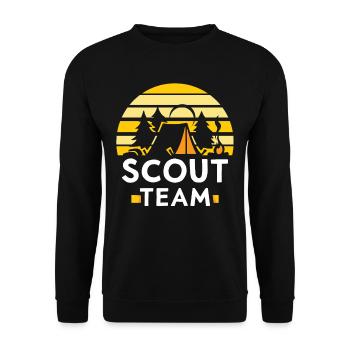 Pfadfinder Team Sippe Zeltlager Pfadfinden - Unisex Pullover - Schwarz - Vorne - Alina (178cm) & Michal (187cm)