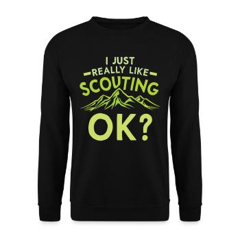 I like scouting just very much scout clan - Unisex Sweatshirt - black - Front - Alina (178cm) & Michal (187cm)
