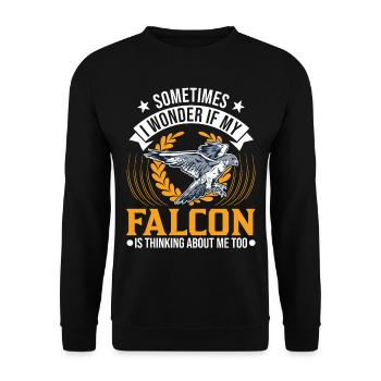 Falcon Gift Falcon Breeding Falcon Breeder Falconer - Unisex Sweatshirt - black - Front - Alina (178cm) & Michal (187cm)