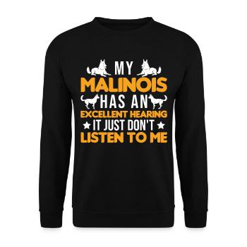 Malinois Gift Belgian Shepherd - Unisex Sweatshirt - black - Front - Alina (178cm) & Michal (187cm)