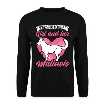 Malinois Fille Berger Belge - Sweat-shirt Unisexe - noir - Devant - Alina (178cm) & Michal (187cm)