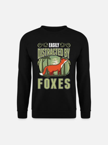 Easily distracted by Foxes Fuchs - Unisex Pullover - Schwarz