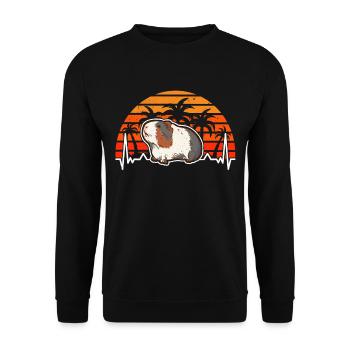 Guinea Pig Heartbeat Retro - Unisex Sweatshirt - black - Front - Alina (178cm) & Michal (187cm)