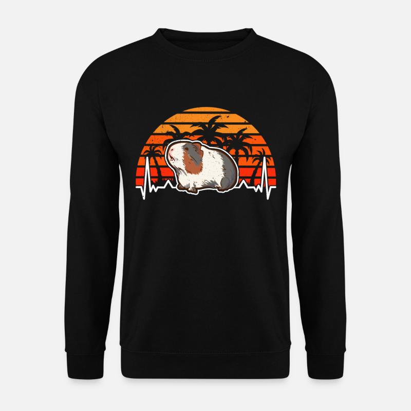 Guinea Pig Heartbeat Retro - Unisex Sweatshirt - black
