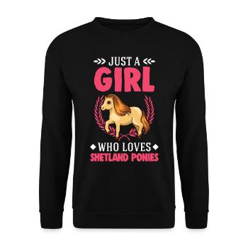 Shetland Pony Girl Shetland Pony Shetty - Unisex Sweatshirt - black - Front - Alina (178cm) & Michal (187cm)