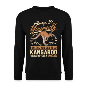 Always be yourself Kangaroo Australia Kangaroo - Unisex Sweatshirt - black - Front - Alina (178cm) & Michal (187cm)
