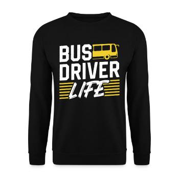 Life of a bus driver Bus driver Bus driving - Unisex Sweatshirt - black - Front - Alina (178cm) & Michal (187cm)