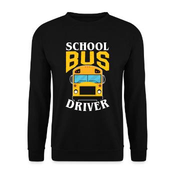 Chauffeur d’autobus scolaire Autocar scolaire - Sweat-shirt Unisexe - noir - Devant - Alina (178cm) & Michal (187cm)