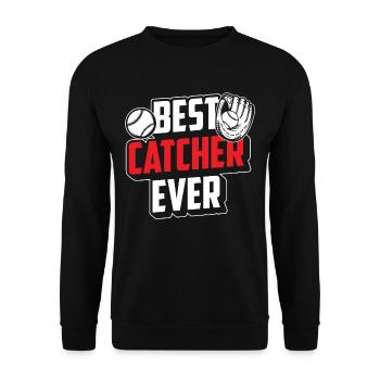 Bester Fänger Aller Zeiten Hobby Catcher Baseball - Unisex Pullover - Schwarz - Vorne - Alina (178cm) & Michal (187cm)