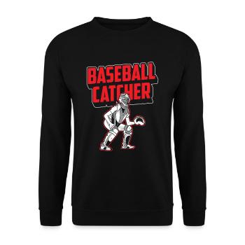 Baseball Catcher Baseball Catcher Player Hobby - Unisex Sweatshirt - black - Front - Alina (178cm) & Michal (187cm)