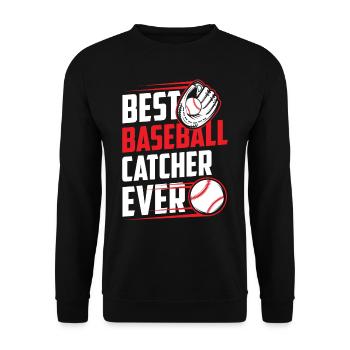 Best Baseball Catcher Ever Hobby Catcher - Unisex Sweatshirt - black - Front - Alina (178cm) & Michal (187cm)