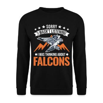 Falke Falkner Kestrel Falconry Falkner - Unisex Sweatshirt - black - Front - Alina (178cm) & Michal (187cm)