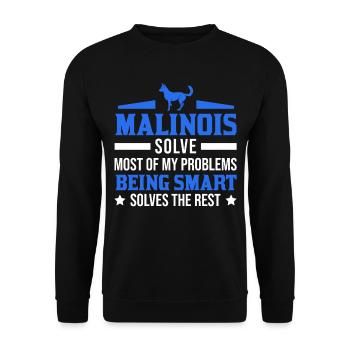 Malinois Gift Belgian Shepherd - Unisex Sweatshirt - black - Front - Alina (178cm) & Michal (187cm)