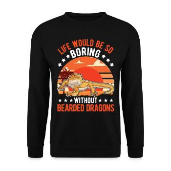 Dragon barbu Cadeau Dragon Barbu Pogona - Sweat-shirt Unisexe - noir - Devant - Alina (178cm) & Michal (187cm)