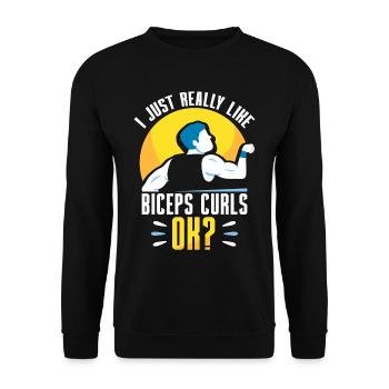 J’aime vraiment les muscles des biceps - Sweat-shirt Unisexe - noir - Devant - Alina (178cm) & Michal (187cm)
