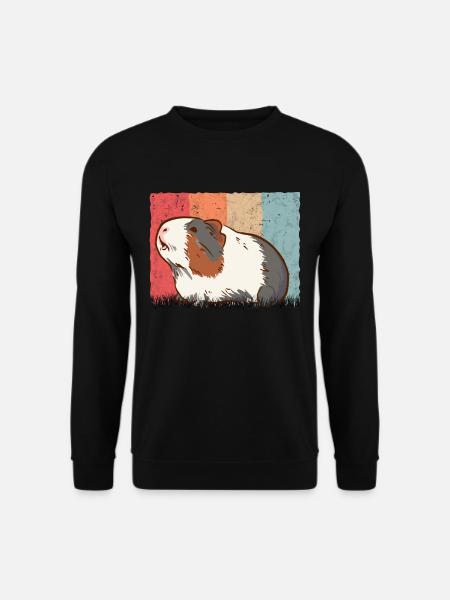 Meerschweinchen Retro Guinea Pig - Unisex Pullover - Schwarz