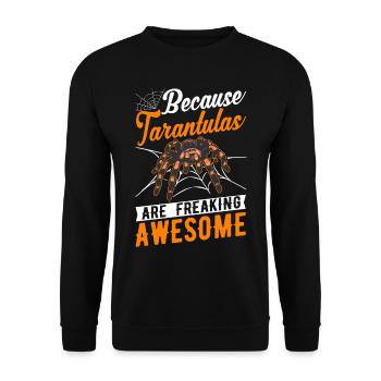 Because Tarantulas are freaking awesome Tarantel - Unisex Pullover - Schwarz - Vorne - Alina (178cm) & Michal (187cm)