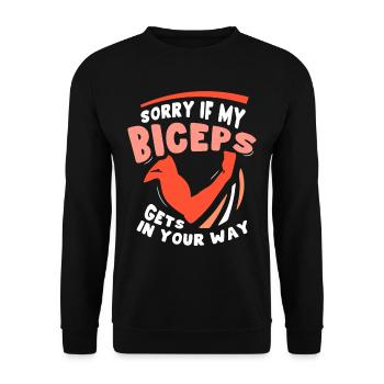 Sorry if my biceps are in your way - Unisex Sweatshirt - black - Front - Alina (178cm) & Michal (187cm)