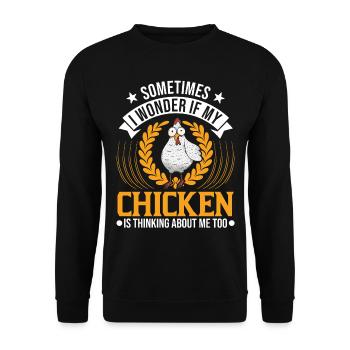 Poulets Élevage de poulets Éleveur de poulet - Sweat-shirt Unisexe - noir - Devant - Alina (178cm) & Michal (187cm)