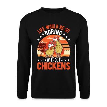 Poulets Élevage de poulets Éleveur de poulet - Sweat-shirt Unisexe - noir - Devant - Alina (178cm) & Michal (187cm)